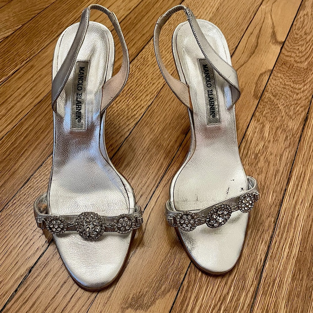 Manolo Blahnik Silver Heels